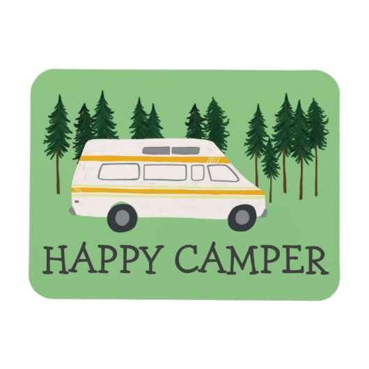 HAPPY CAMPER Vanlife RVing Motorhome Trees Magneet (Horizontaal)