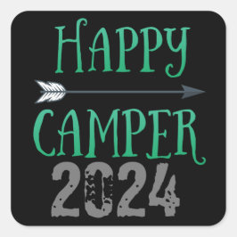 Happy Camper Vierkante Sticker