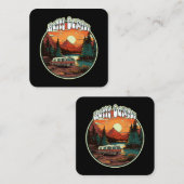 Happy Camper Vierkante Visitekaartje (Voorkant / Achterkant)