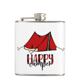Happy Camper Vinyl Wrapped Flask Heupfles