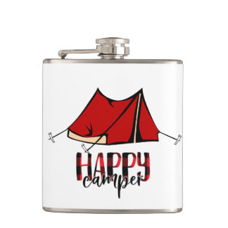 Happy Camper Vinyl Wrapped Flask Heupfles