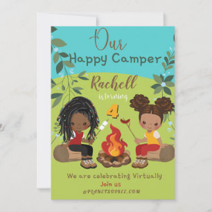 Happy Camper Virtual Birthday Invitation Kaart