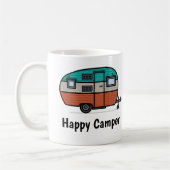 Happy Camper, voeg tekst toe, koffie Mok (Links)