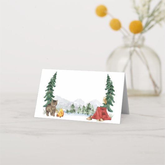 Happy Camper Vouwtafel Label Plaatskaartje (Voorkant)