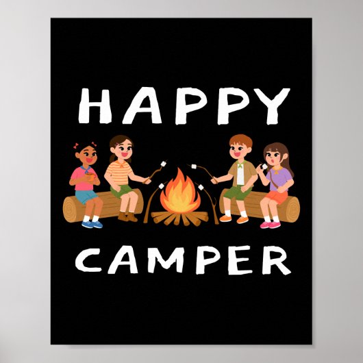 Happy Camper - vreugdevolle buitenkunst Poster (Voorkant)