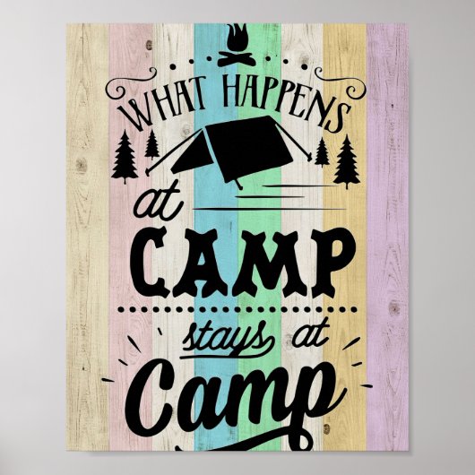 Happy Camper wat er in kamp gebeurt Poster (Voorkant)