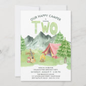 Happy Camper Waterverf Boys 2e Verjaardag Kaart (Voorkant)