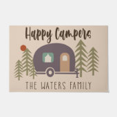 Happy Camper Welcome Pastel Kleurklep Deurmat (Voorkant)