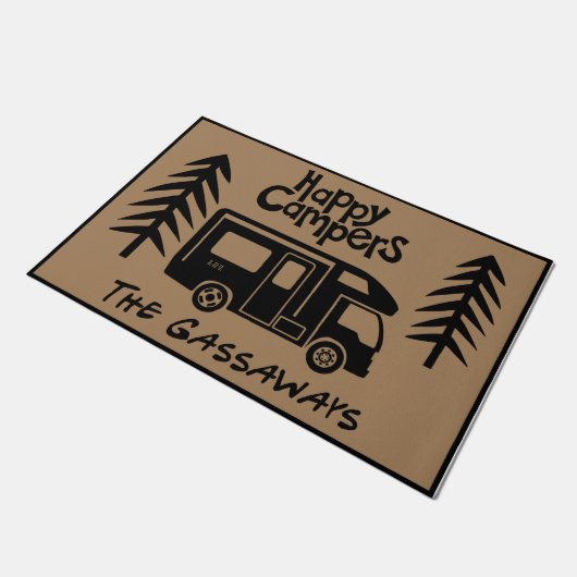 Happy Camper Welkom Deurklep Deurmat (Schuin)