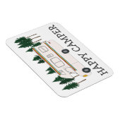 HAPPY CAMPER Whimsical Retro RVing Motorhome Trees Magneet (Rechterzijde)