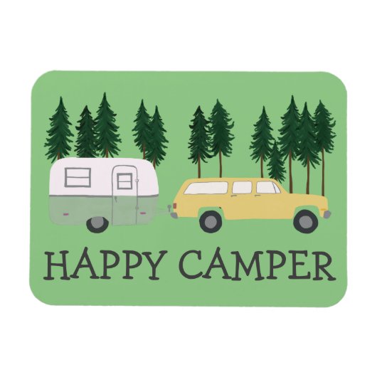 HAPPY CAMPER Whimsical Trailer RVing Motorhome Magneet (Horizontaal)
