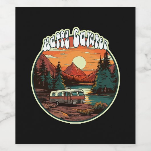 Happy Camper Wijn Etiket (Enkel label)