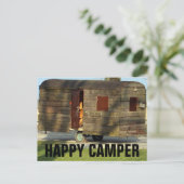 Happy Camper Wooden Camper Trailer Briefkaarten (Staand voorkant)