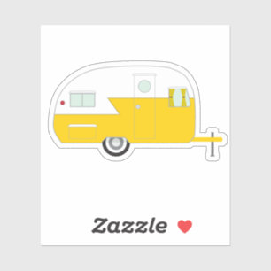 Happy Camper Yellow Sticker