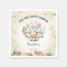Happy Camper Zomer 1e Verjaardag Jongenspapier