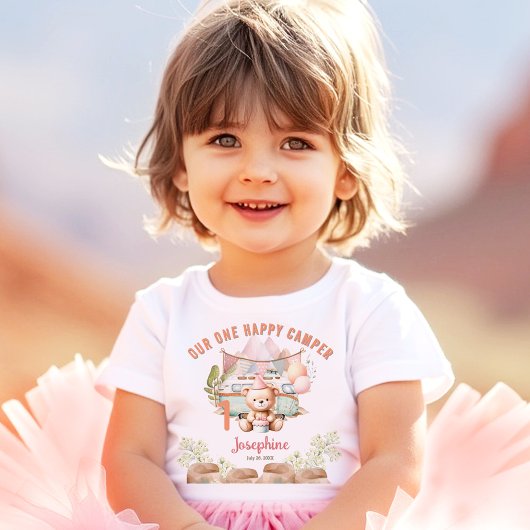 Happy Camper Zomer 2e Verjaardag Meisje Kinder Shirts