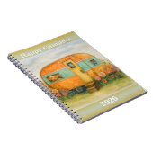 Happy Campers 2025 Spiral Notebook — Retro Caravan Notitieboek (Rechterzijde)
