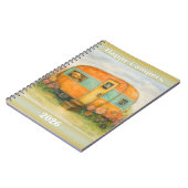 Happy Campers 2025 Spiral Notebook — Retro Caravan Notitieboek (Linkerzijde)
