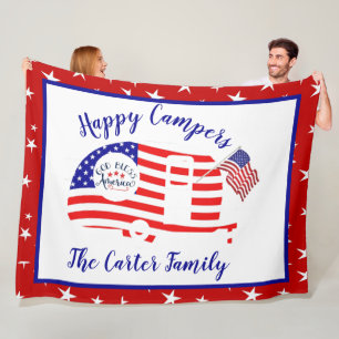 Happy Campers America gepersonaliseerd Fleece Deken