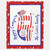 Happy Campers America gepersonaliseerd Fleece Deken (Voorkant)