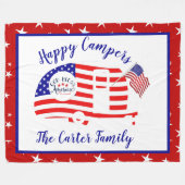 Happy Campers America gepersonaliseerd Fleece Deken (Voorkant (Horizontaal))