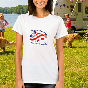 Happy Campers Amerika gepersonaliseerd T-shirt