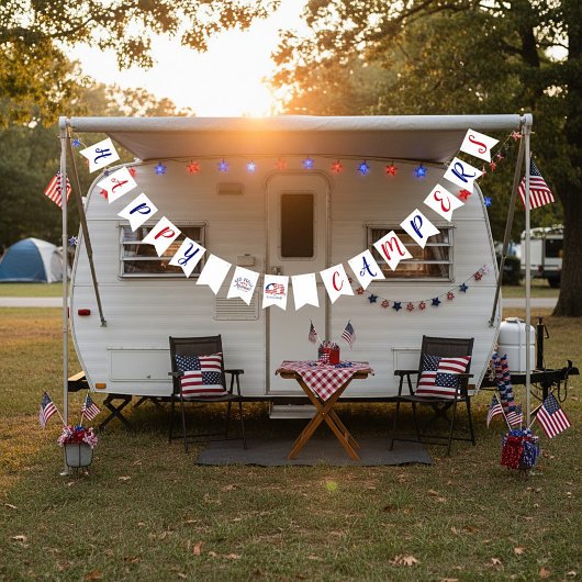 Happy Campers Amerika gepersonaliseerd Vlaggetjes