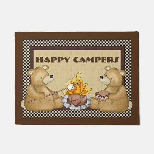 Happy campers beren leuk hormoon deurmat (Voorkant)