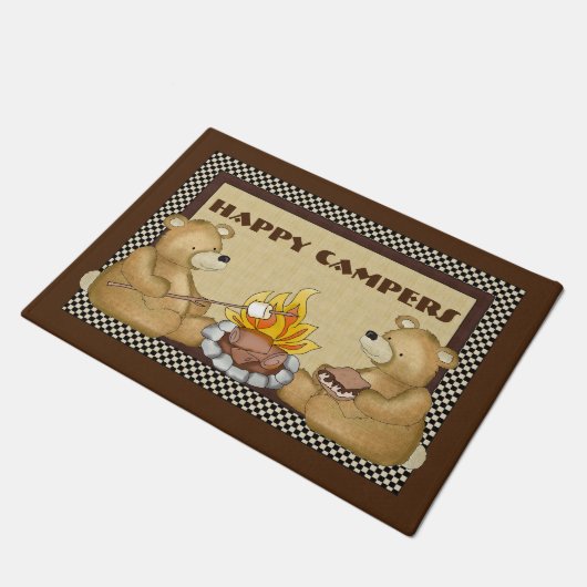 Happy campers beren leuk hormoon deurmat (Schuin)