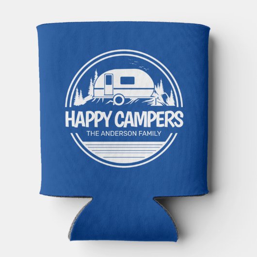 Happy Campers  Blue Camping Blikjeskoeler (Achterkant)