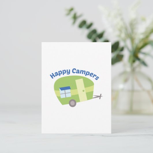 Happy Campers Briefkaart (Staand voorkant)