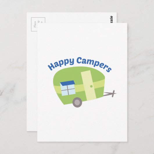 Happy Campers Briefkaart (Voorkant / Achterkant)