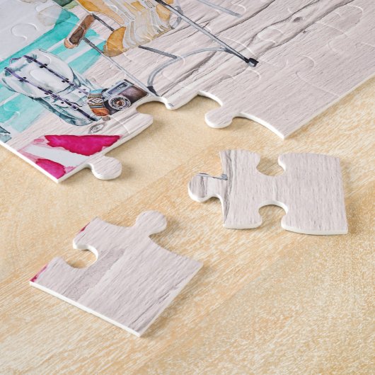 Happy Campers | Camping familienaam Legpuzzel (Zijkant)