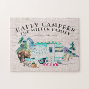 Happy Campers   Camping familienaam Legpuzzel