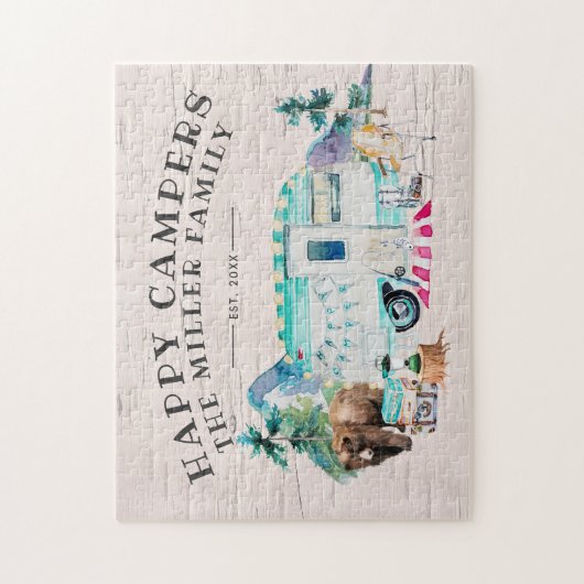 Happy Campers | Camping familienaam Legpuzzel (Verticaal)