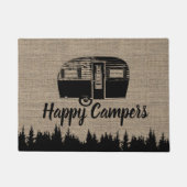 Happy Campers Camping Life Forest Rustic Burlap Deurmat (Voorkant)