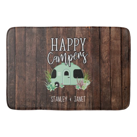 Happy Campers, Camping, RV, Motorhome, Trailer Badmat (Voorkant)
