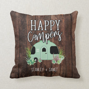 Happy Campers, Camping, RV, Motorhome, Trailer Kussen
