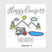 Happy Campers Camping RV Recreatievoertuig Sticker (Vel)