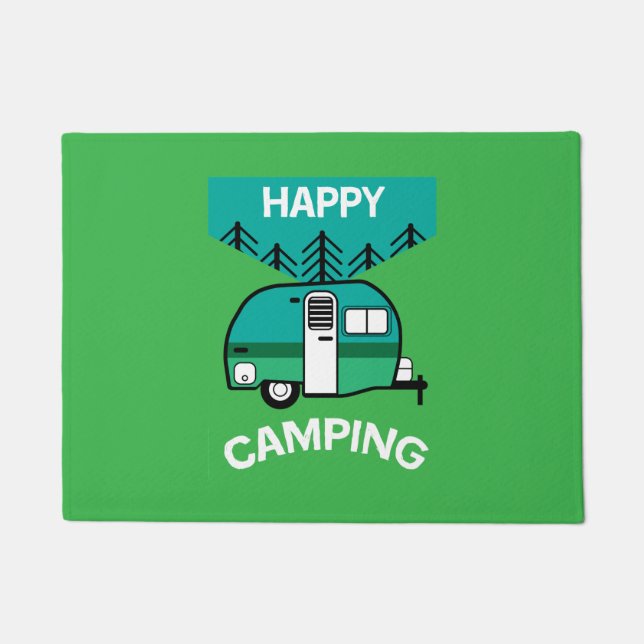Happy Campers | Caravaner | Camper Sierkussen Deurmat (Voorkant)
