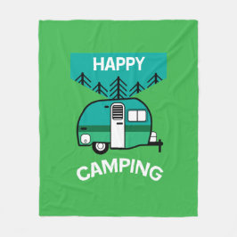 Happy Campers | Caravaner | Camper Sierkussen Fleece Deken