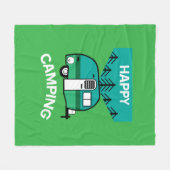 Happy Campers | Caravaner | Camper Sierkussen Fleece Deken (Voorkant (Horizontaal))