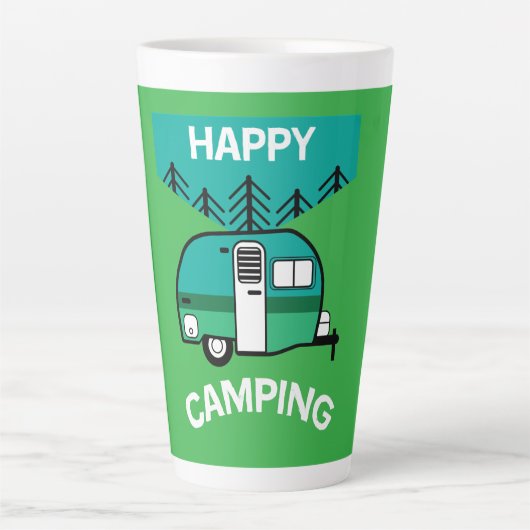 Happy Campers | Caravaner | Camper Sierkussen Mu Latte Mok (Voorkant)