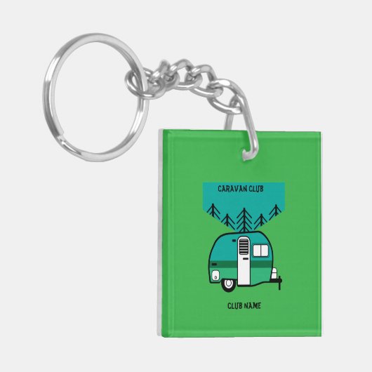 Happy Campers Caravanning Funny Caravans Sleutelhanger (Voorkant Links)