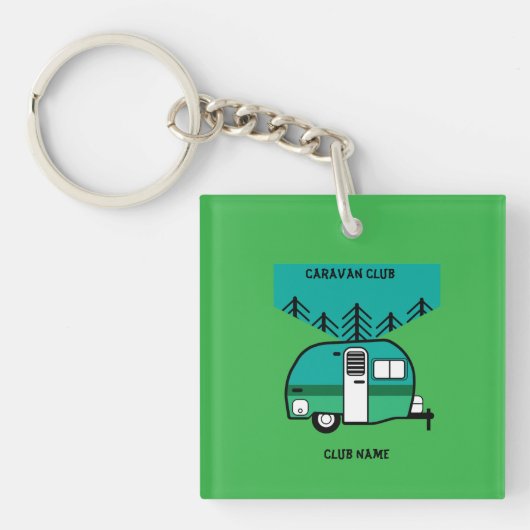 Happy Campers Caravanning Funny Caravans Sleutelhanger (Voorkant)