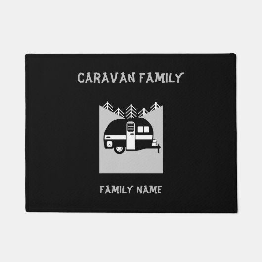 Happy Campers Caravanning Funny Caravans Two-Tone Deurmat (Voorkant)