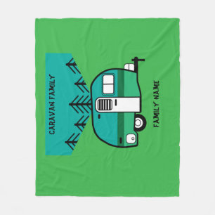 Happy Campers Caravanning Funny Caravans Two-Tone Fleece Deken