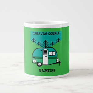 Happy Campers Caravanning Funny Caravans Two-Tone Grote Koffiekop