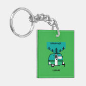 Happy Campers Caravanning Funny Caravans Two-Tone Sleutelhanger (Voorkant Links)