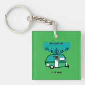 Happy Campers Caravanning Funny Caravans Two-Tone Sleutelhanger (Voorkant)
